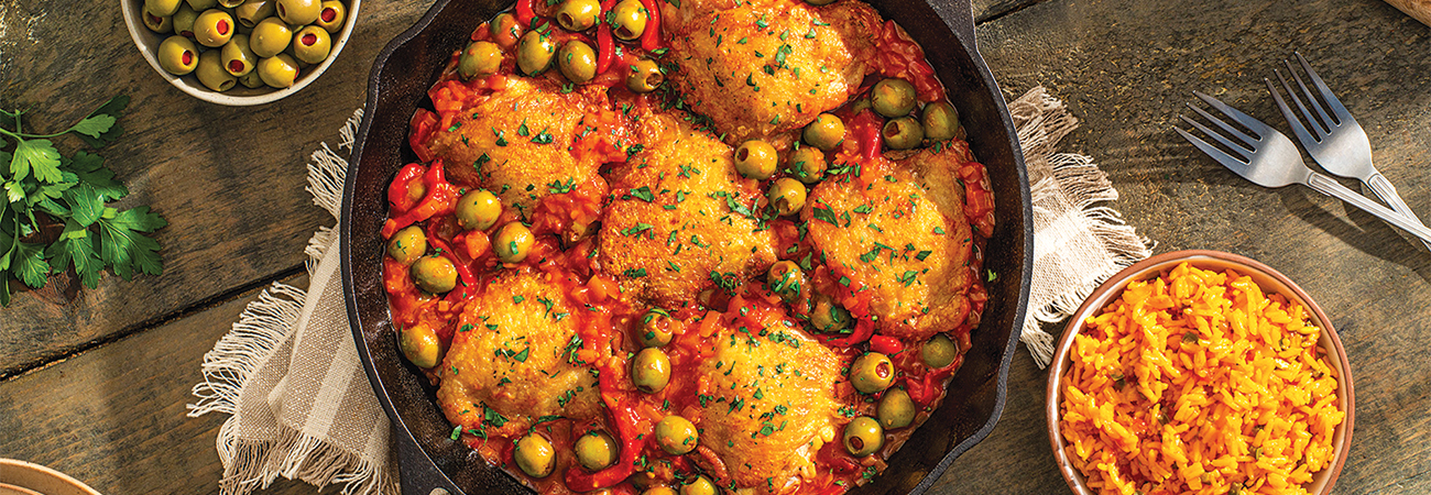 Pollo Horneado con Aceitunas Españolas - El Rey Foods