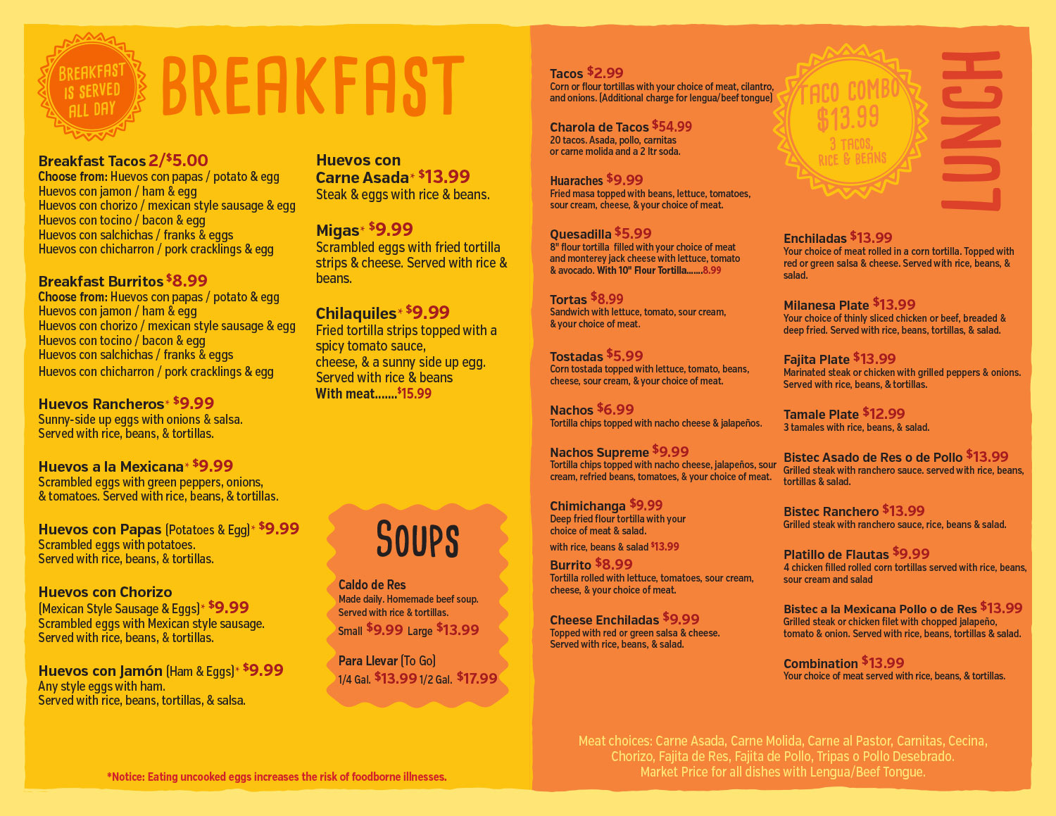 Taco Loco Menu